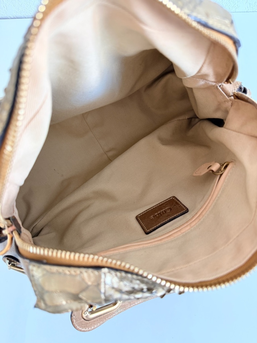Chloe Gold Python paraty Handbag - Picture 14 of 15